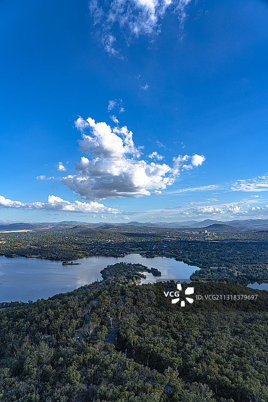 国外湖泊景观与园林城市鸟瞰图图片素材