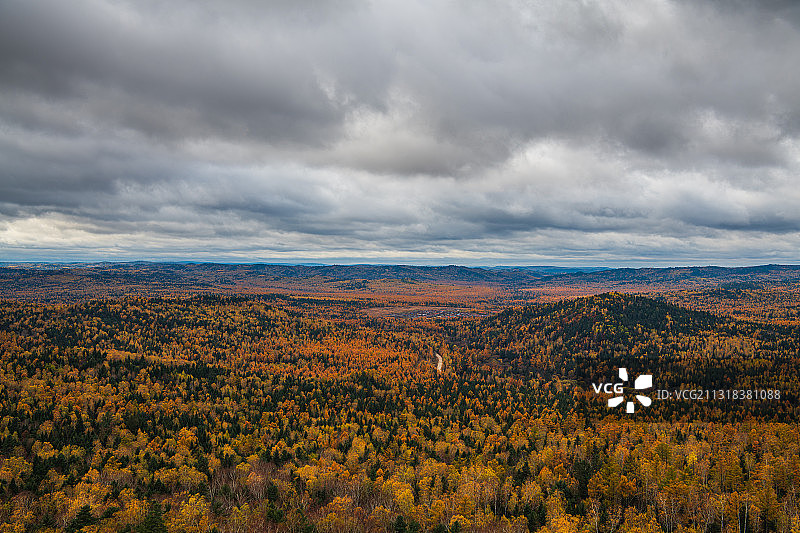 黑龙江省伊春市小兴安岭汤旺河林区俯瞰图片素材