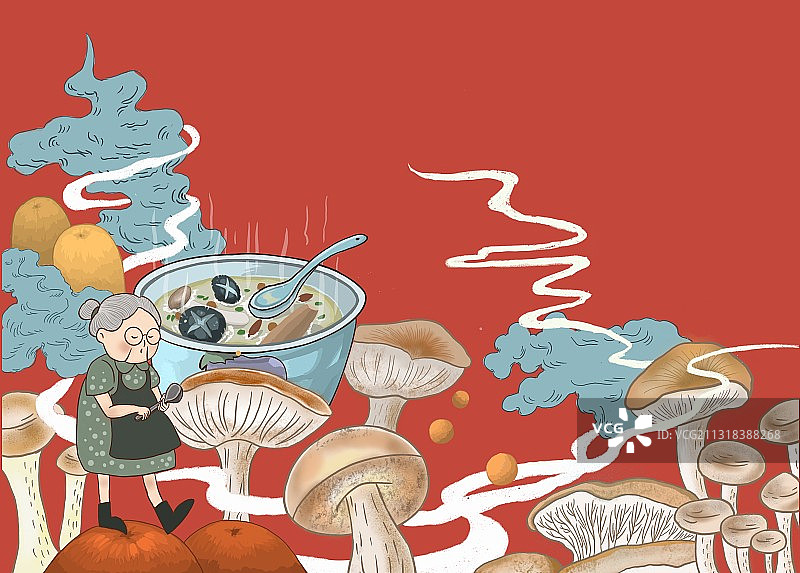 广府汤料包装插画图片素材