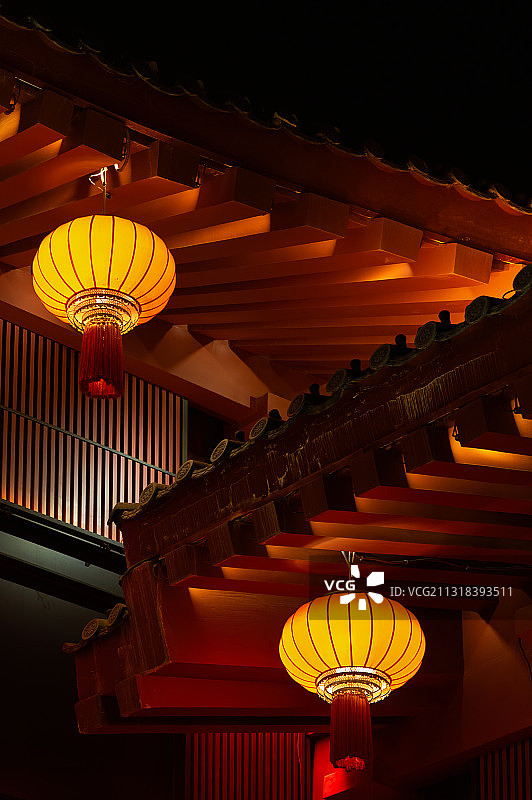 西安大雁塔灯笼图片素材