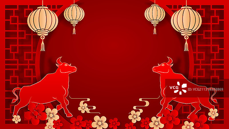 牛年背景插画图片素材