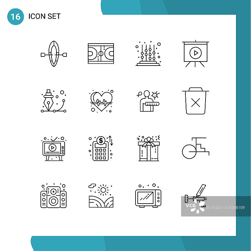 股票图标包16行符号和符号图片素材