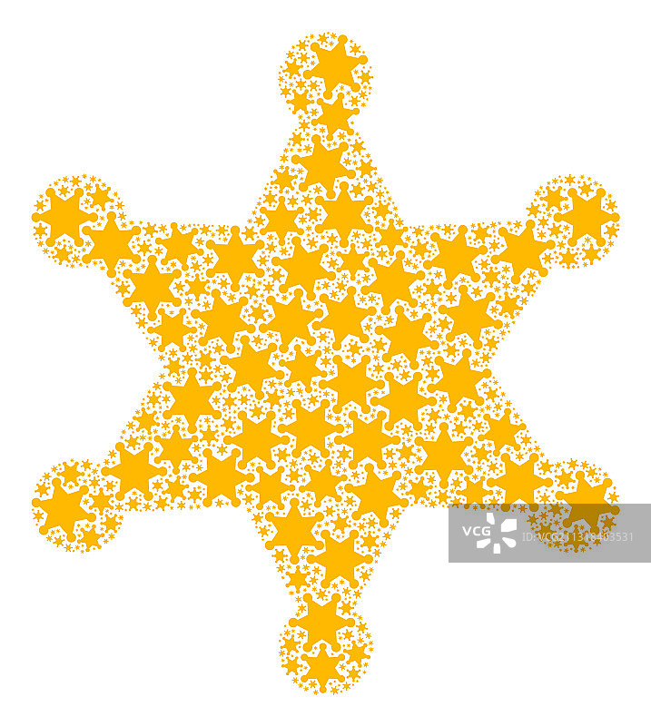 警长星形分形拼贴警长星形物品图片素材