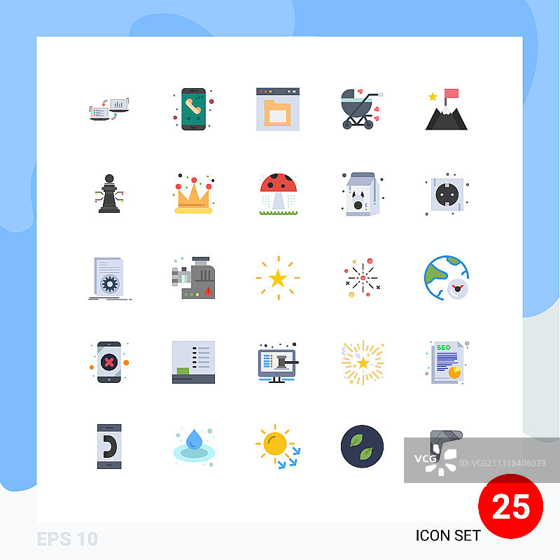 适用于网络和移动的25种通用平面颜色图片素材