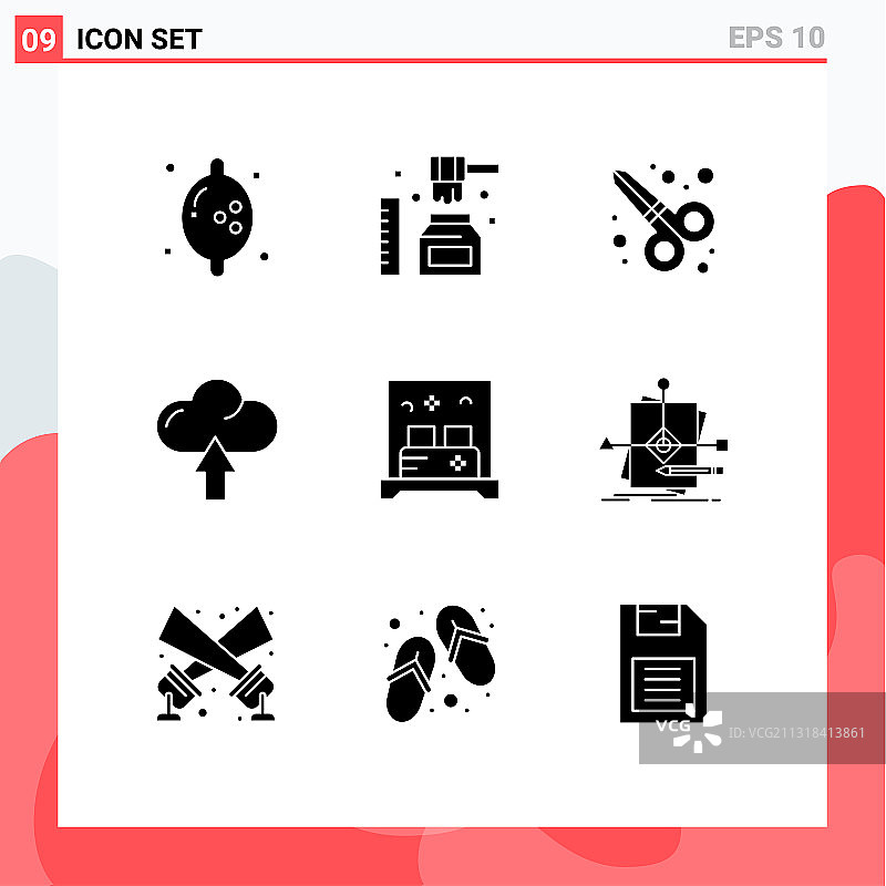 现代集9个立体字形和符号等图片素材