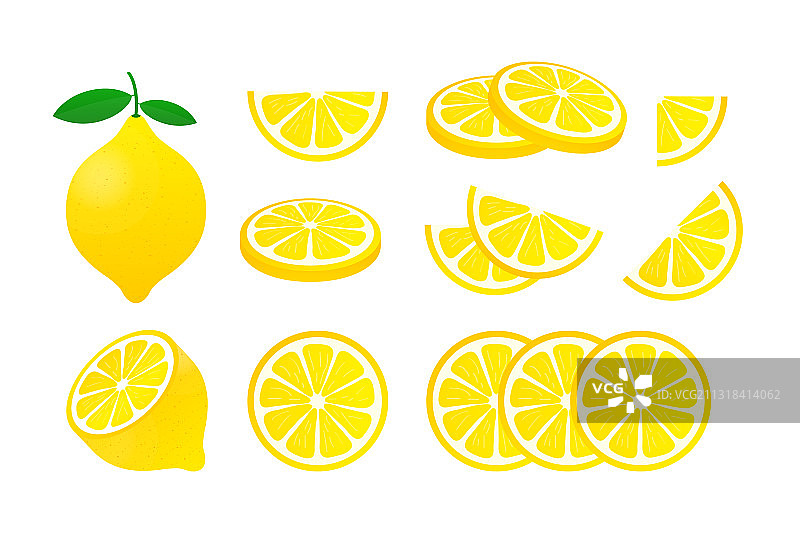 柠檬黄色柠檬合集图片素材