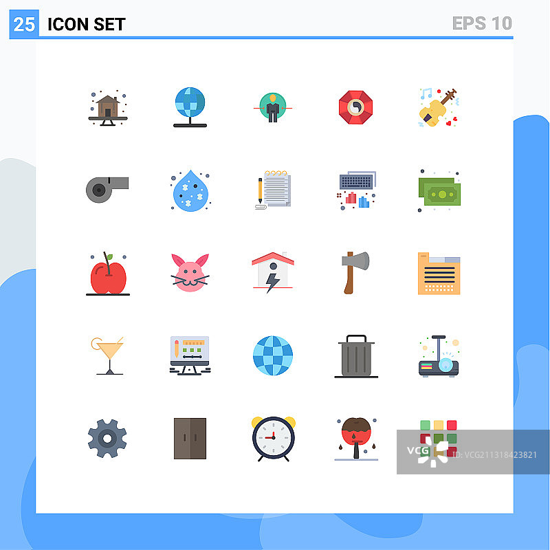 25个创意图标的现代符号和符号图片素材