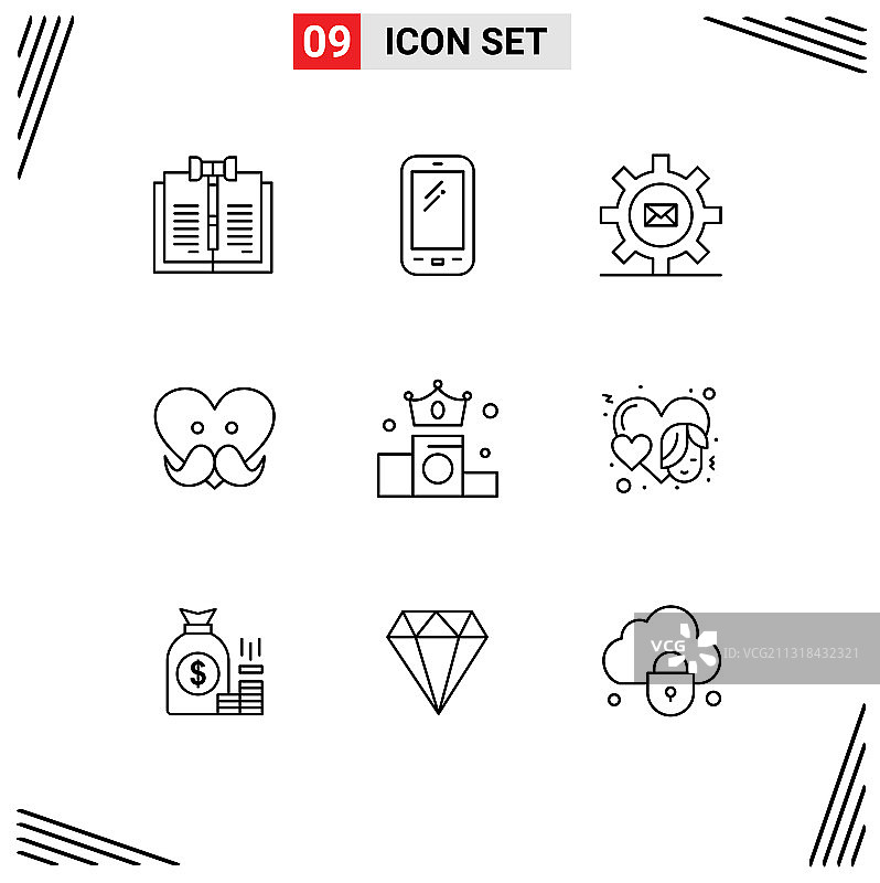 9 .用户界面轮廓包现代标识和图片素材