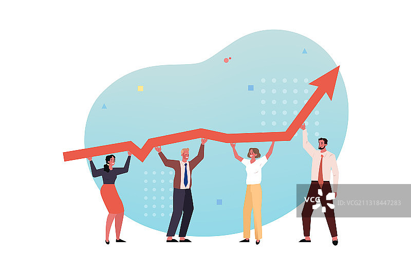 利润增长团队合作图片素材