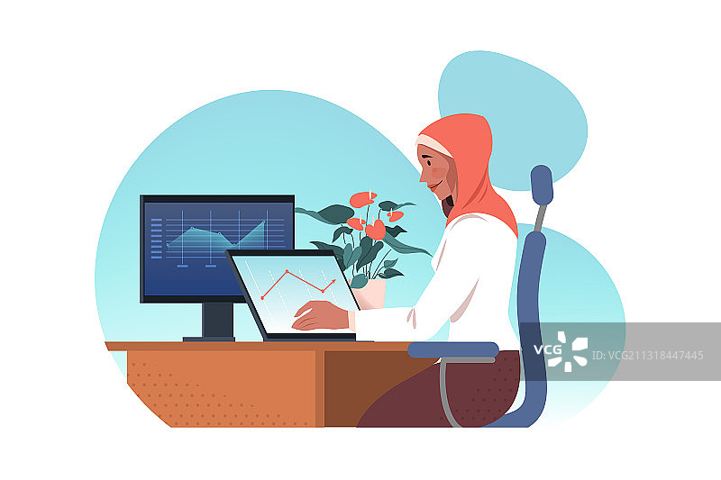自由职业远程工作数据分析图片素材