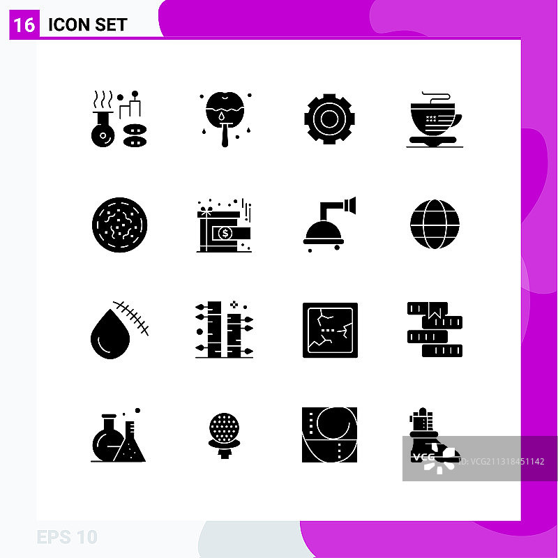 通用图标符号组16个现代立体图片素材