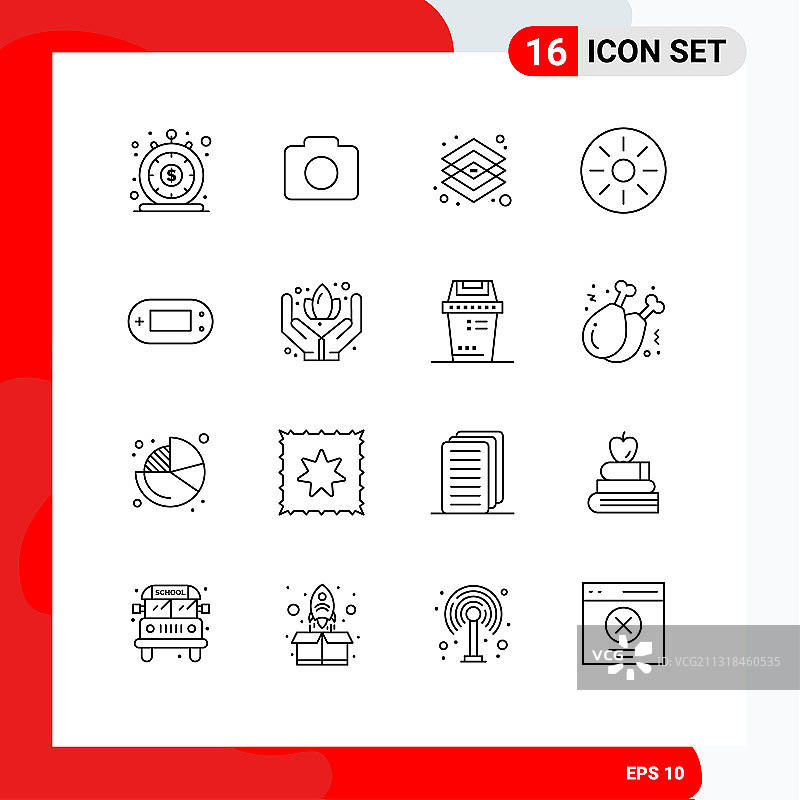 现代集16个轮廓和符号等图片素材