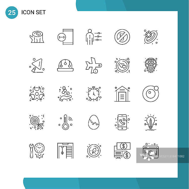 25个创意图标的现代符号和符号图片素材