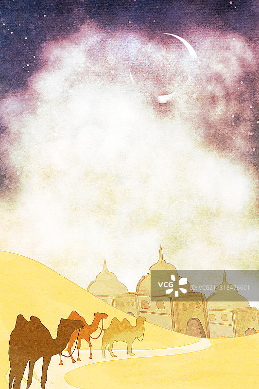 沙漠风景插画图片素材