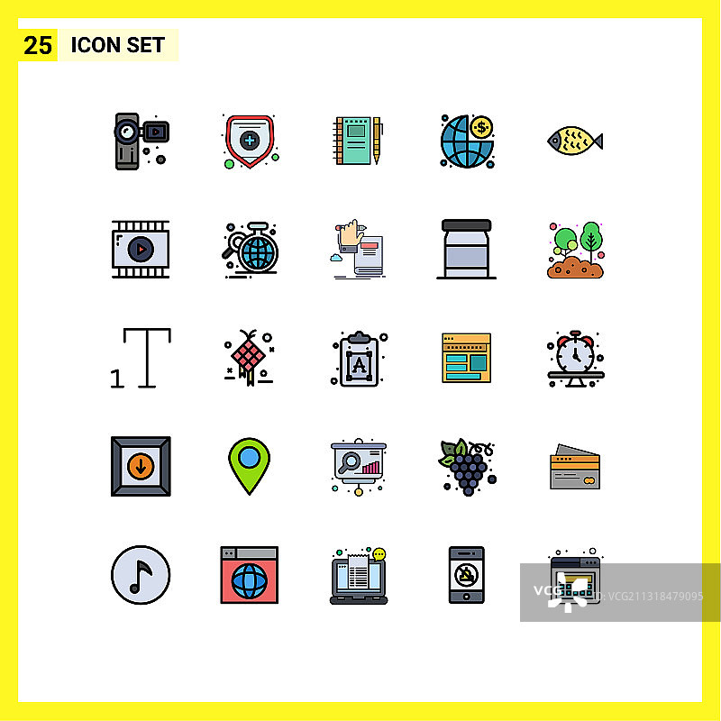 现代设置25填充线和平色图片素材