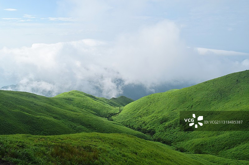 武功山草甸图片素材