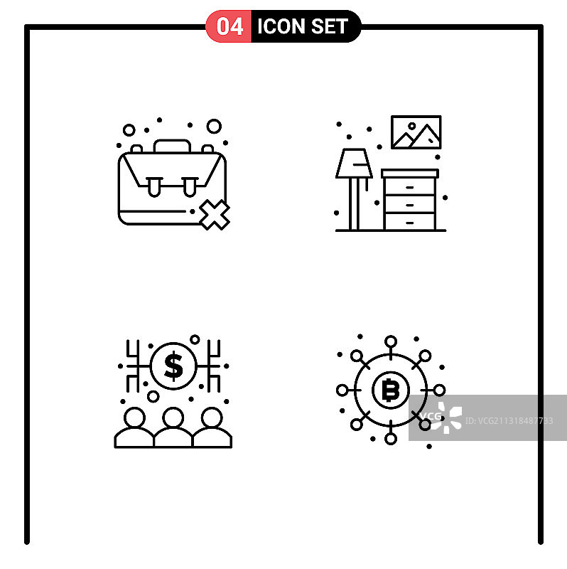 通用线条符号：闲置银行家图片素材