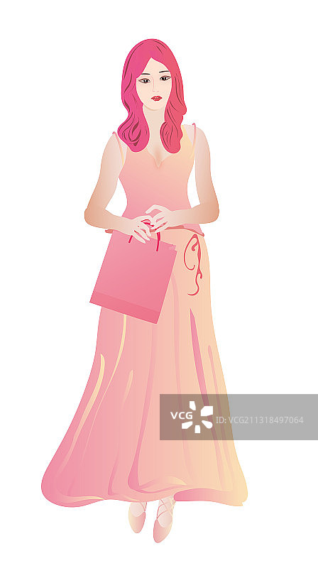 年轻美丽长裙女孩图片素材