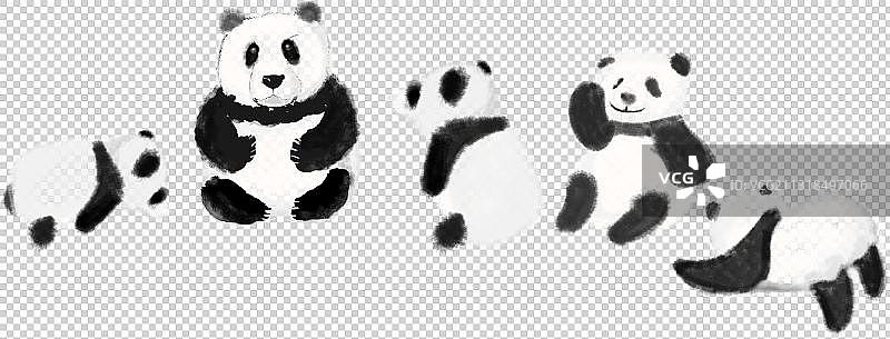 熊猫宝宝元素图片素材