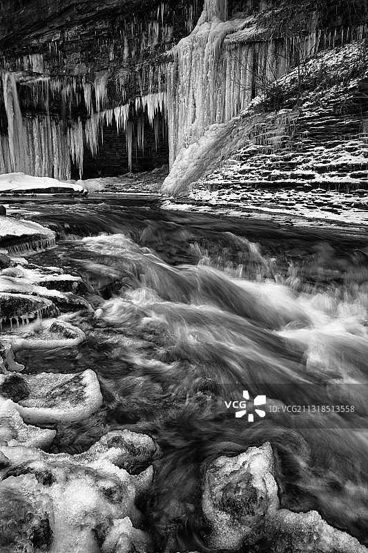美国俄亥俄州贝德福德瀑布风光图片素材
