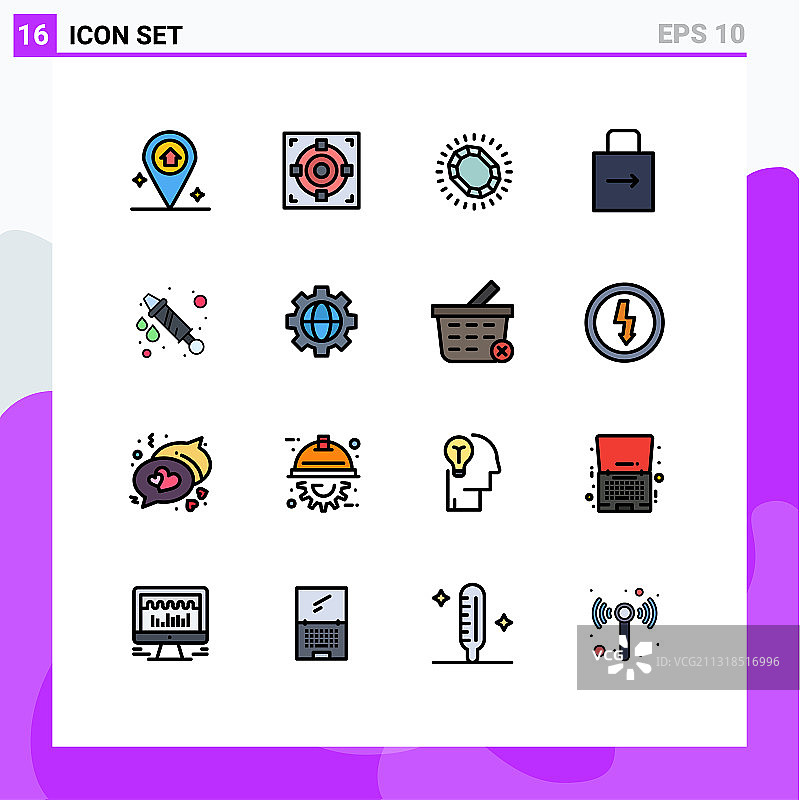 为卷筒纸设置16条通用平色填充线图片素材