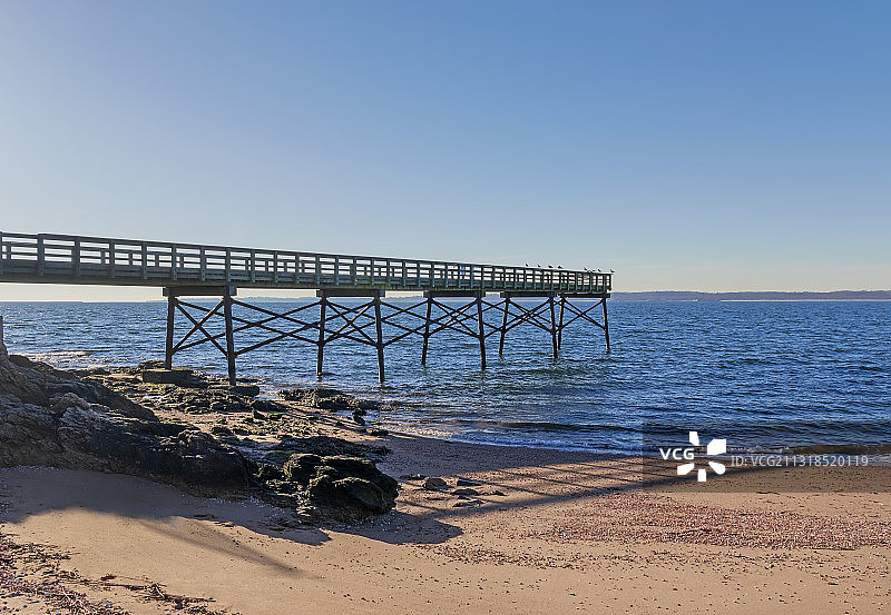 康涅狄格州纽黑文市的晴朗天空海景图片素材