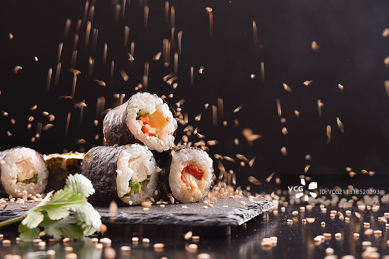 上寿司的特写图片素材