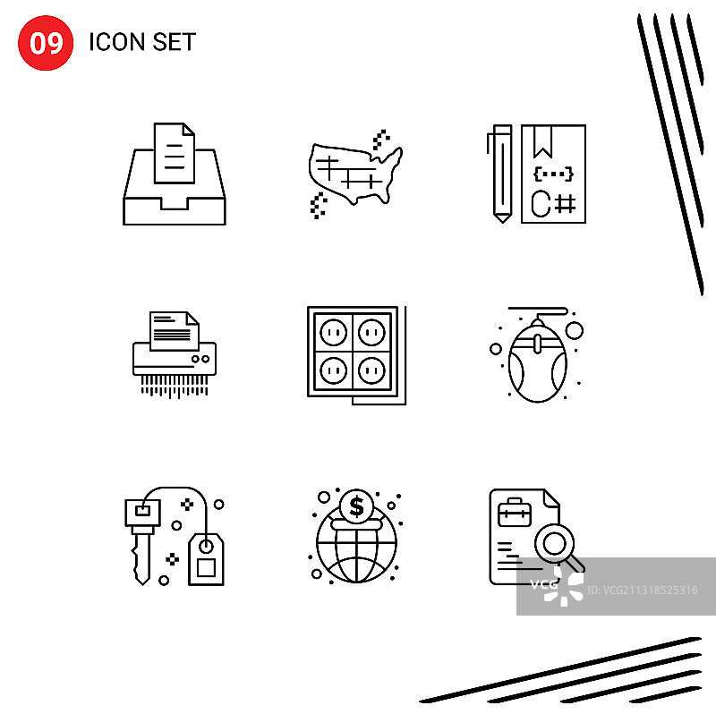 现代集9轮廓和符号等图片素材