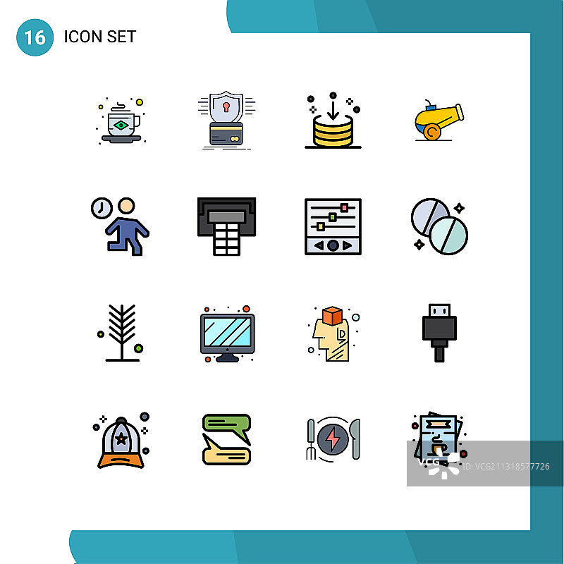 16平面颜色填充线概念的网站图片素材