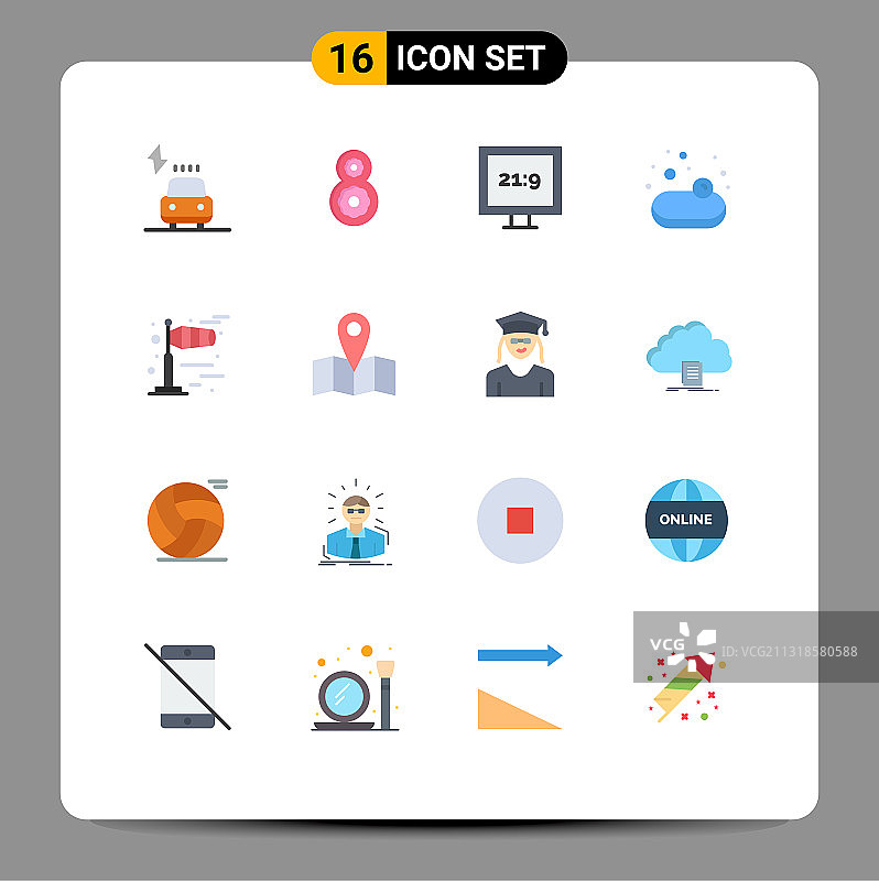 16种适用于网络和移动的通用平面颜色图片素材