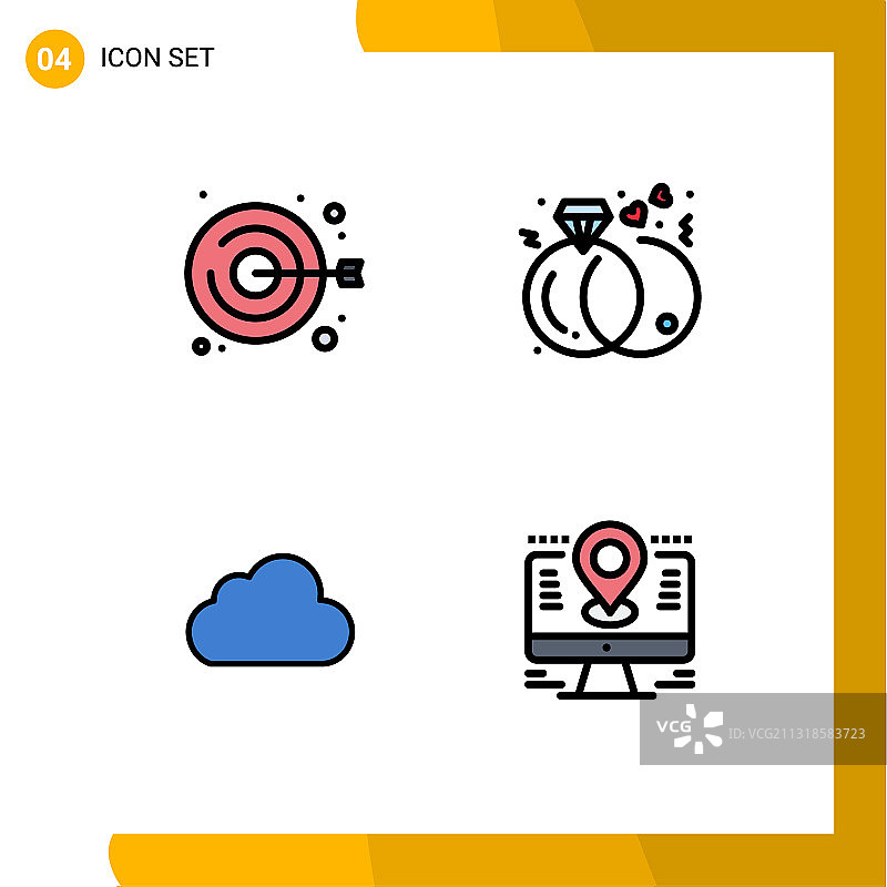 现代集4填充线平色象形文字图片素材