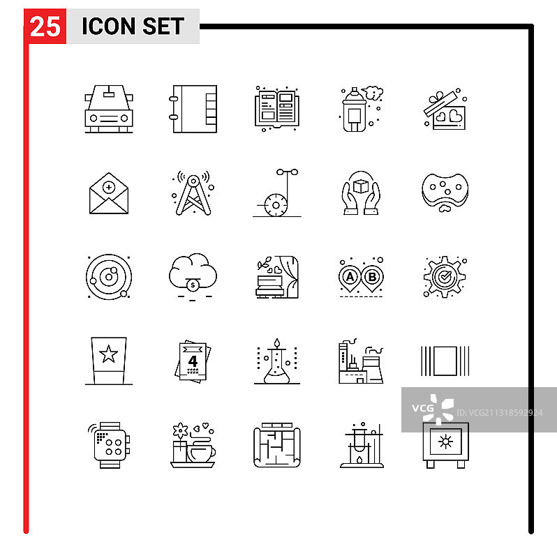 25个通用图标包：添加婚礼图片素材