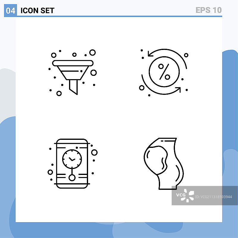 线条包：4个通用符号，时间筛选图片素材