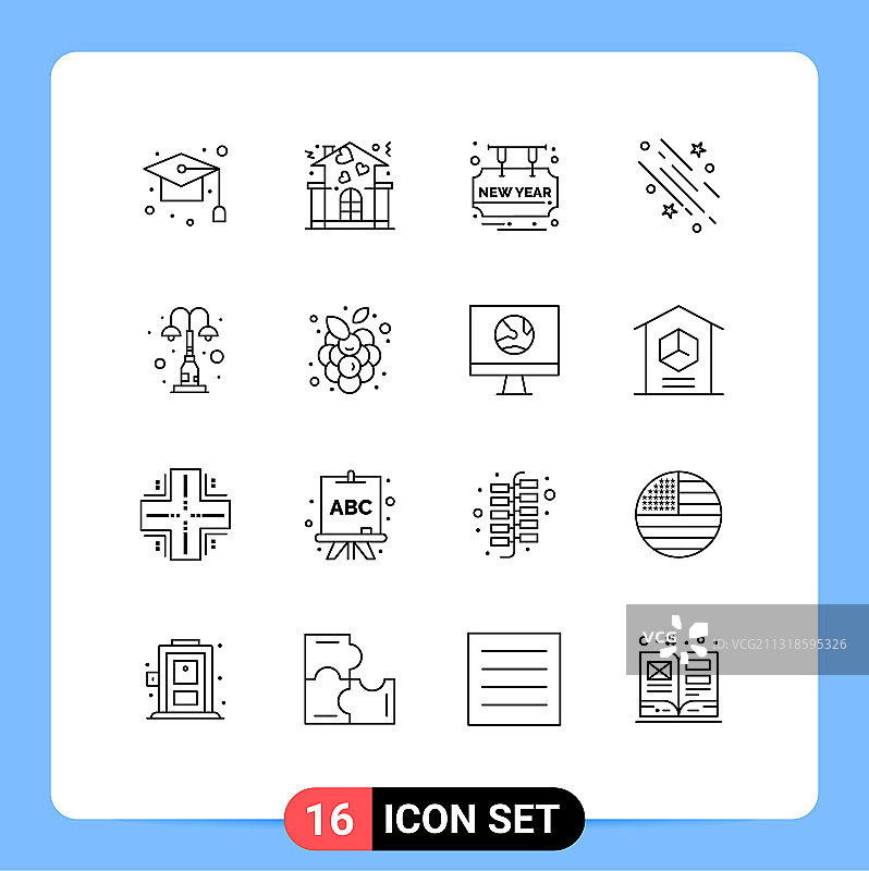 股票图标包16行符号和符号图片素材