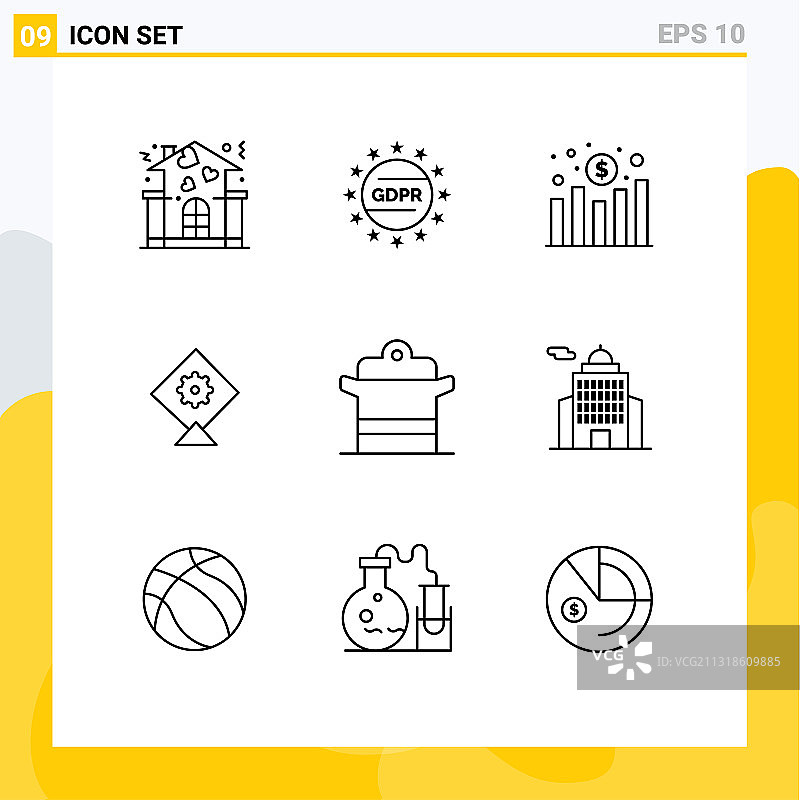 烹饪图表网格轮廓集合图片素材