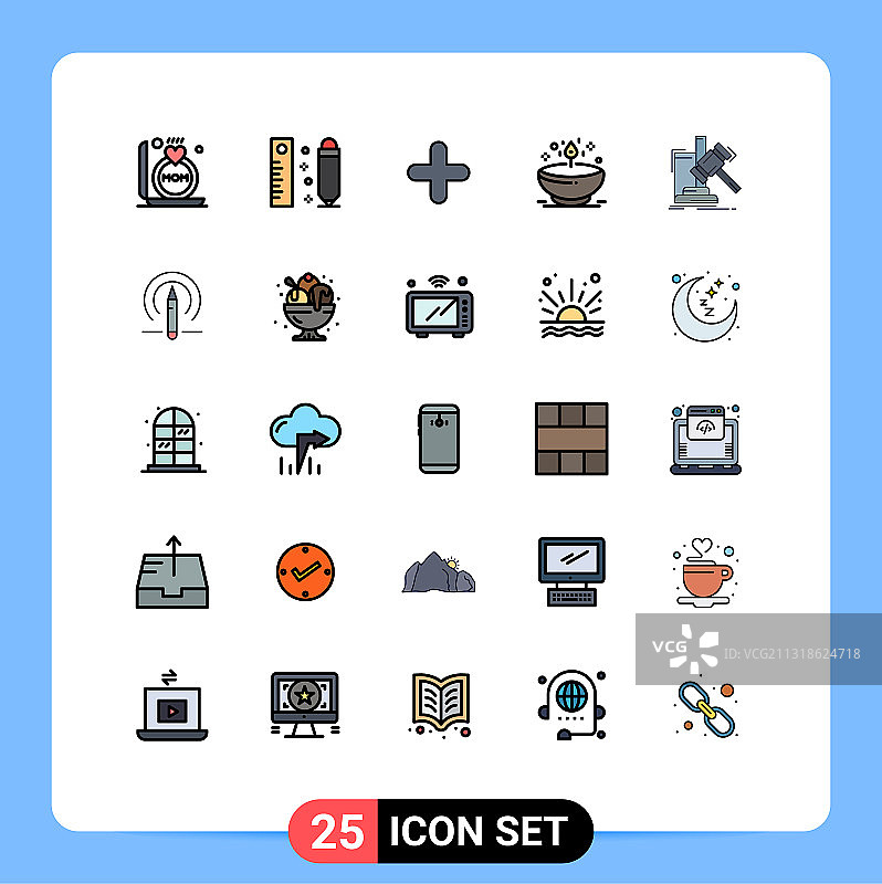 25个通用填充线平色标志符号图片素材