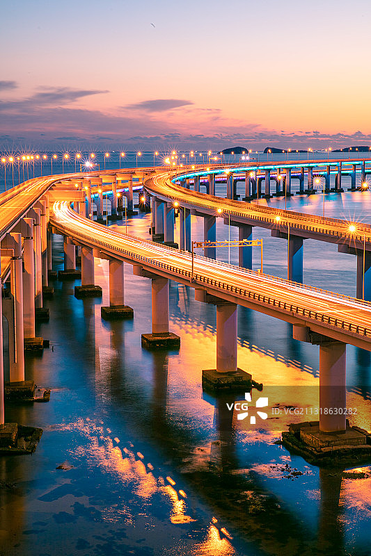 星海大桥夜景图片素材