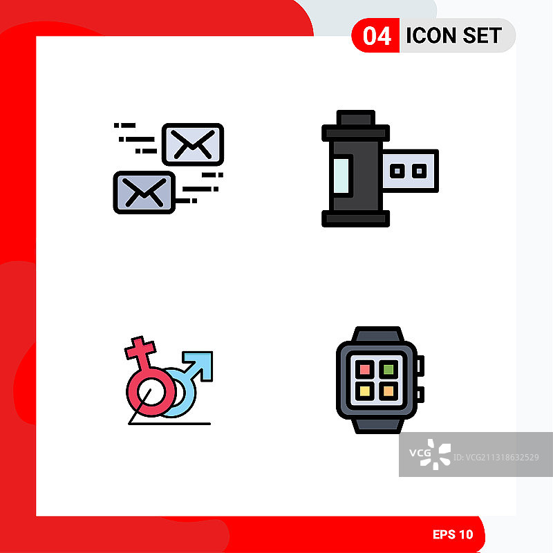 填充线平色包4个通用符号图片素材