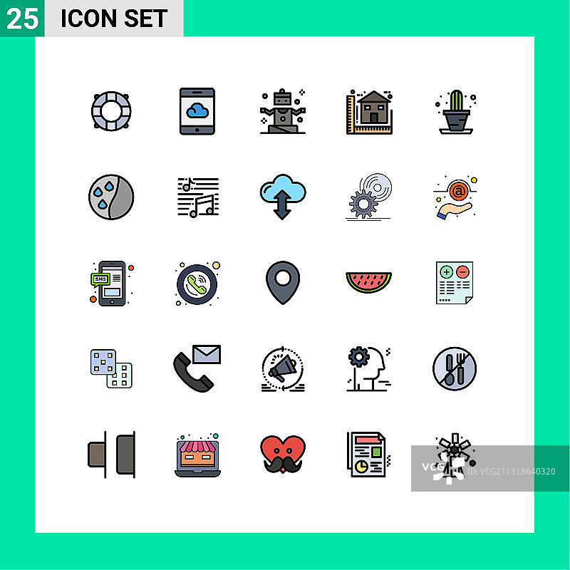 股票图标包25行符号和符号图片素材