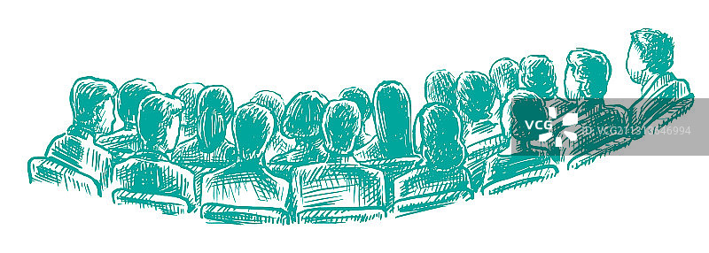 人群观众剪影速写图片素材