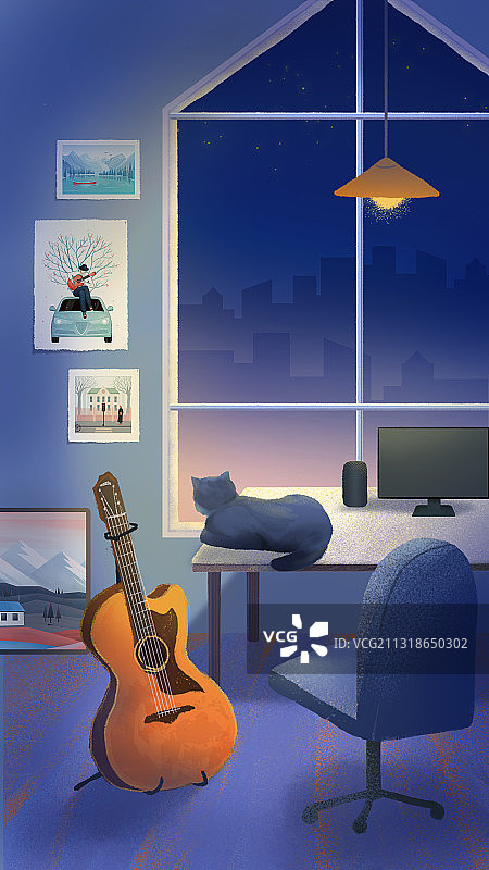 孤独的夜晚图片素材