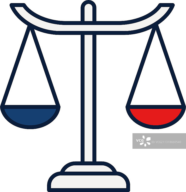 法律天平线性填充风格图标图片素材