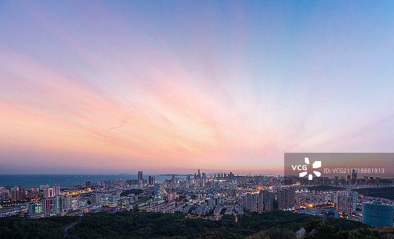 青岛城市风光夜景图片素材