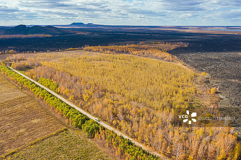 航拍黑龙江省五大连池景区秋季风光图片素材