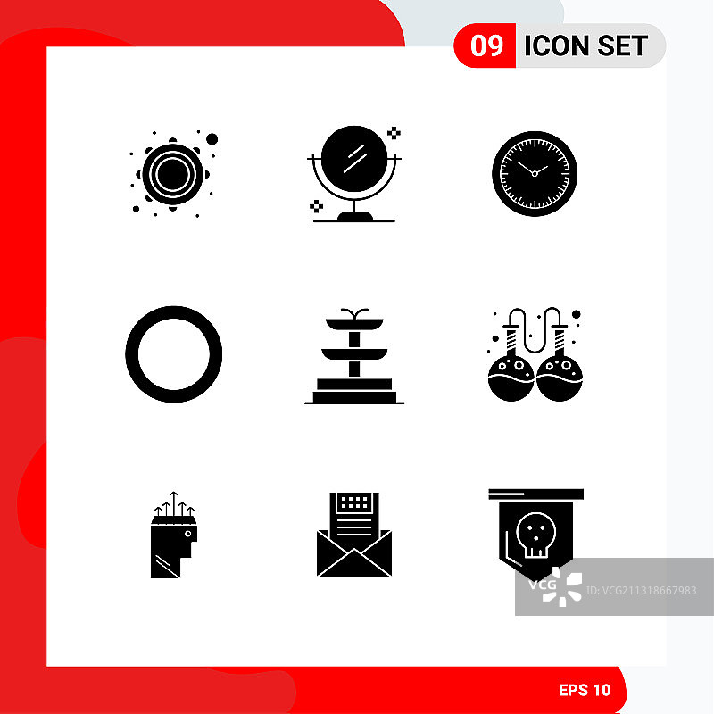 9个适用于网络和移动的通用实体符号图片素材