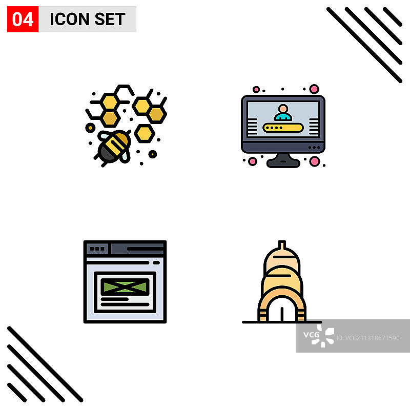 包装4现代填充线平色标志和图片素材