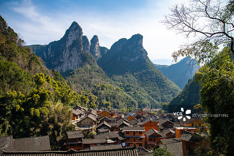 湖南湘西矮寨德夯景区图片素材