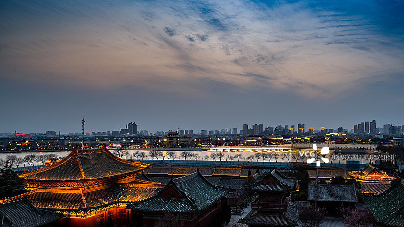 包公湖夜景图片素材