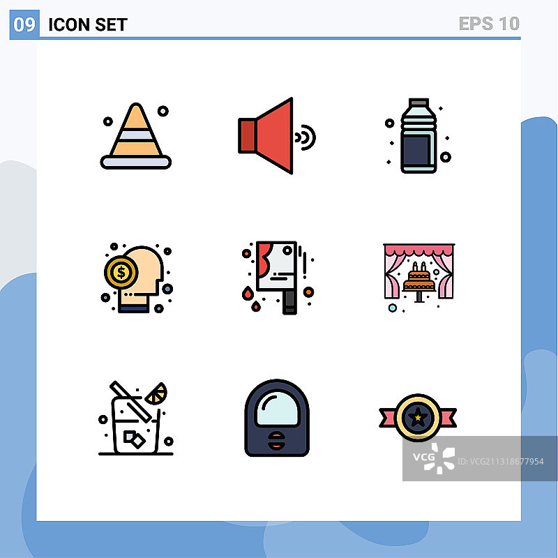 股票图标包9行符号和符号图片素材