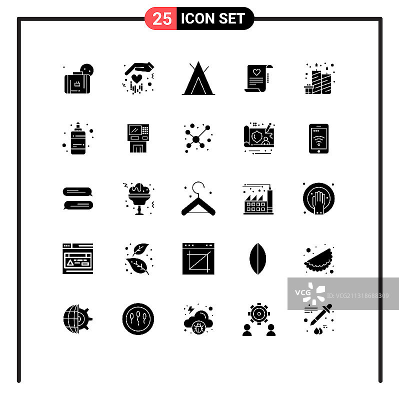 用户界面包25个基本立体字形图片素材